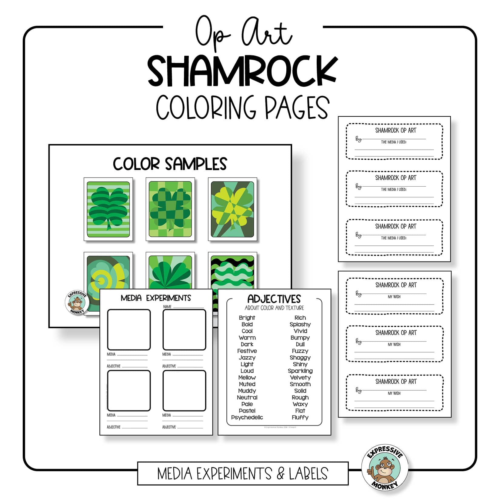 Shamrock coloring pages â expressive monkey