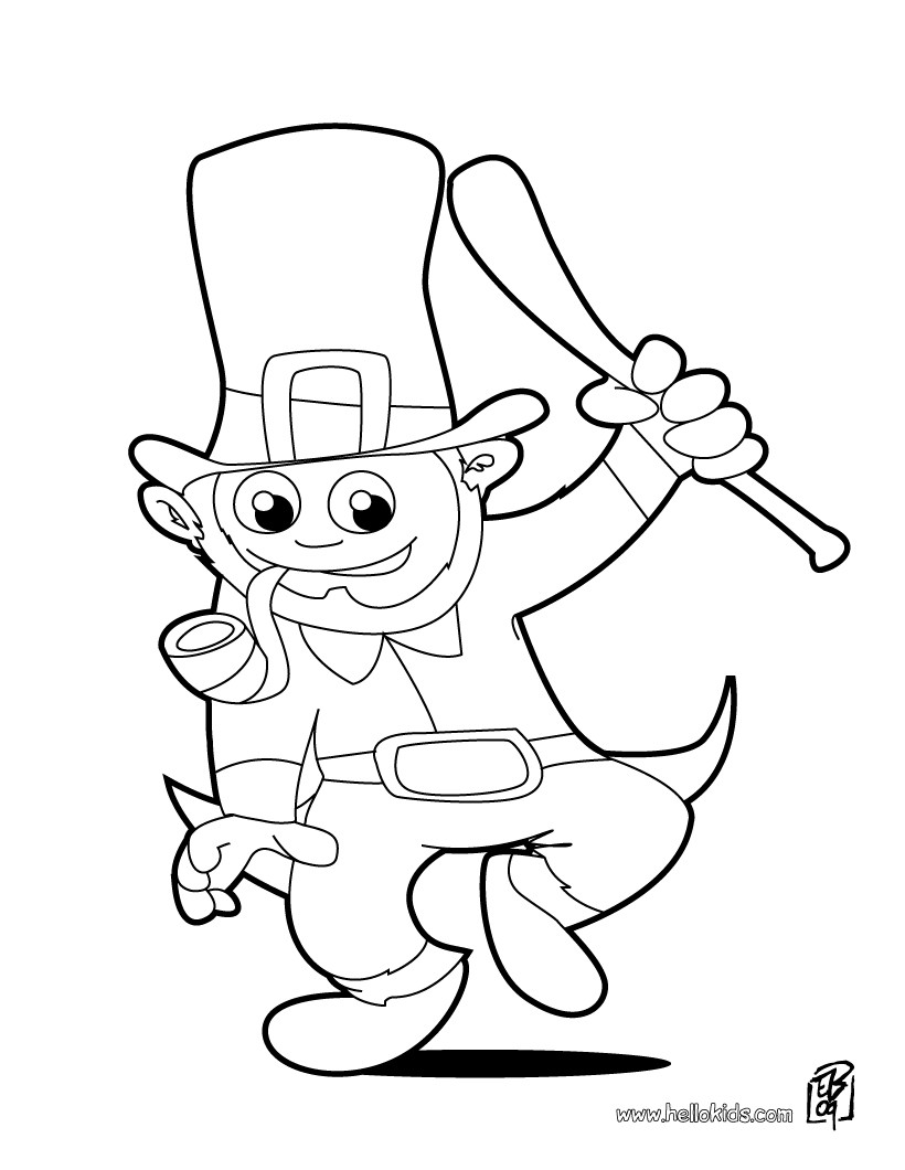 Happy leprechaun coloring pages