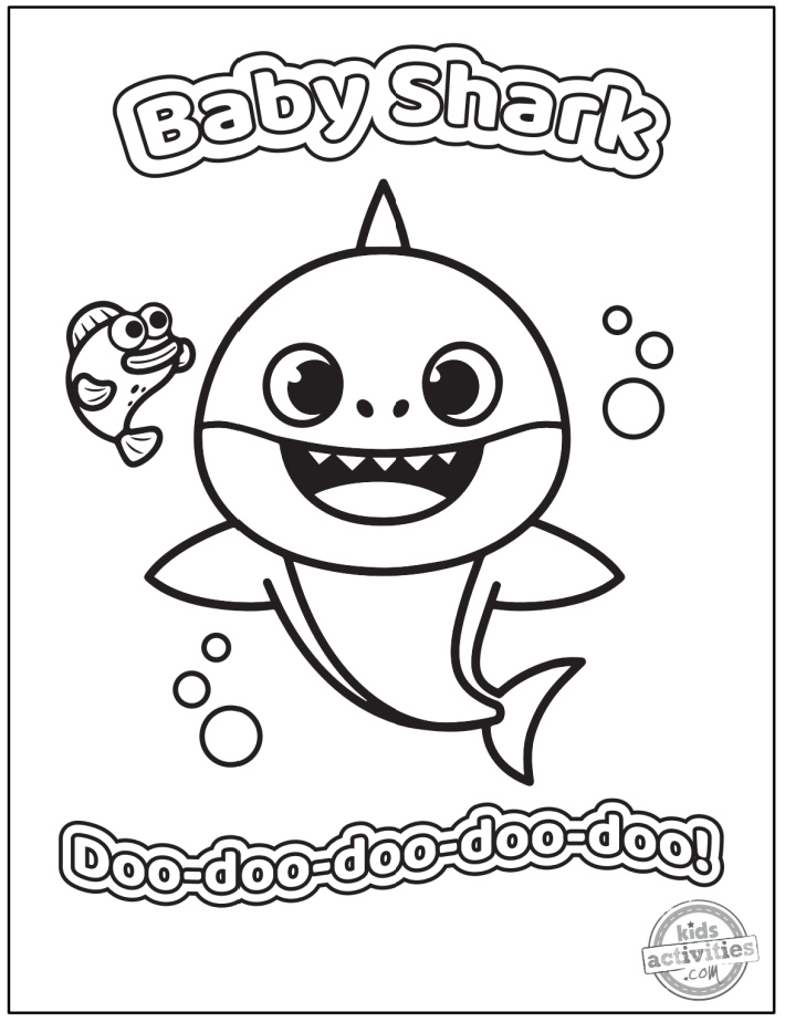 Free printable baby shark coloring pages to download print kids activities blog