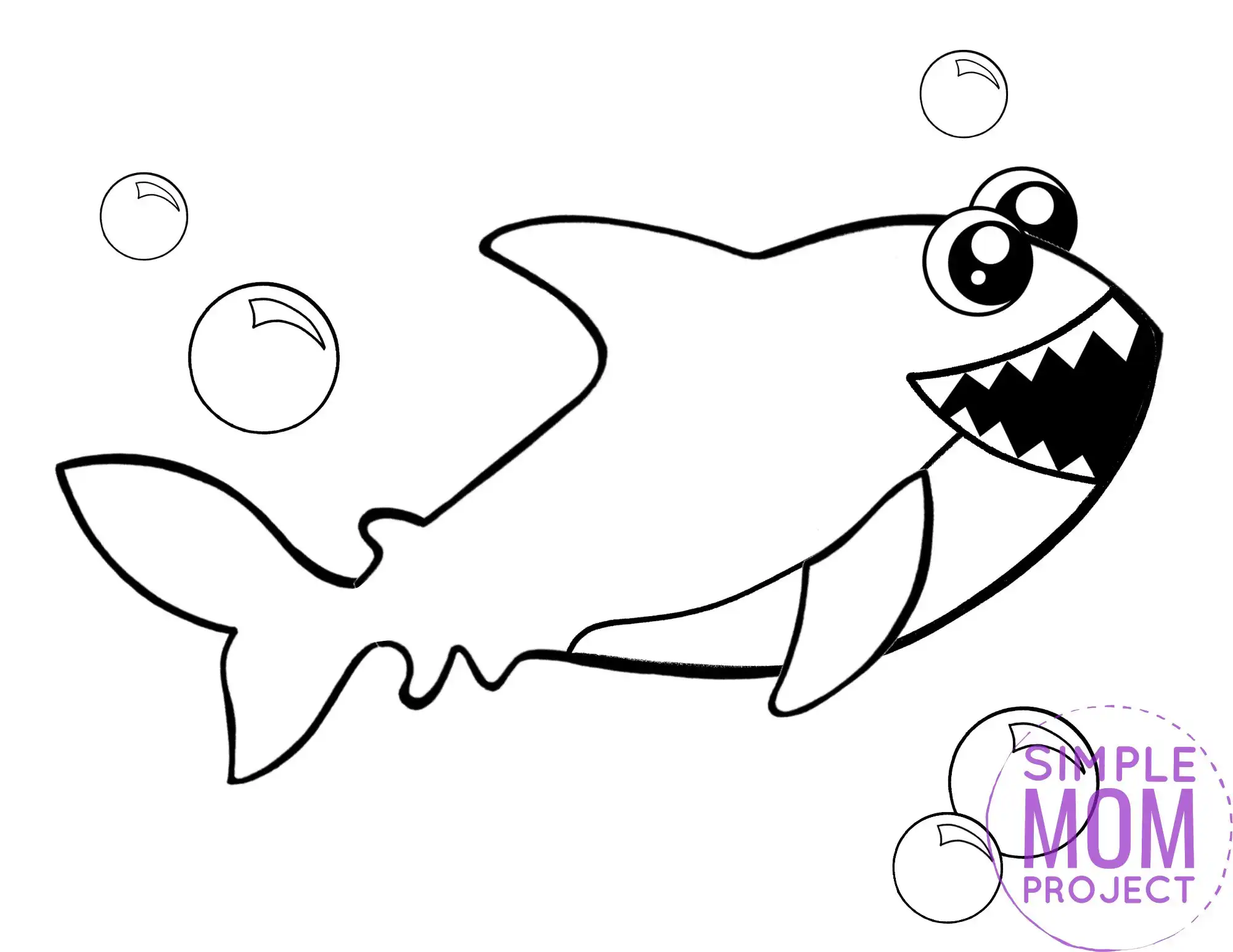 Free printable shark coloring page â simple mom project