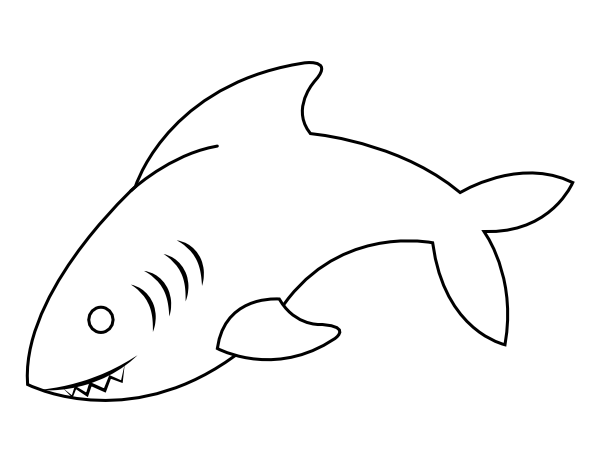 Printable shark coloring page