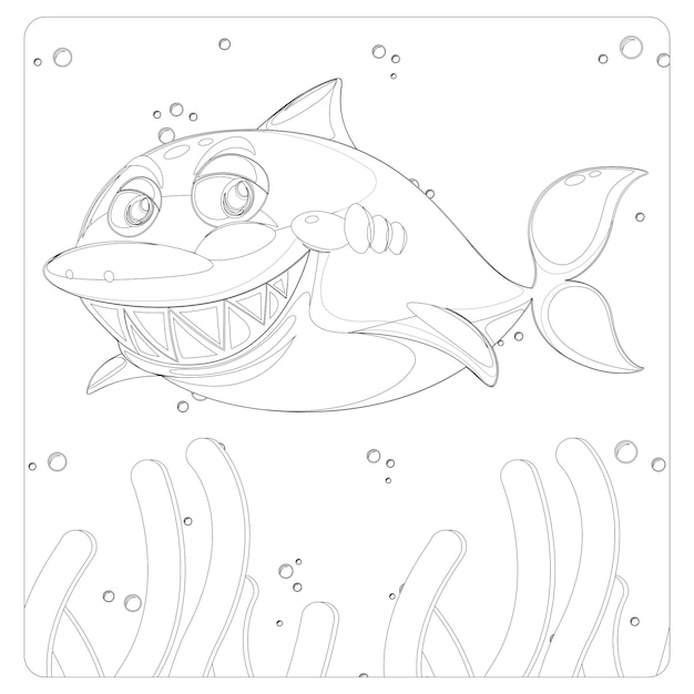 Premium vector printable shark coloring pages for kids