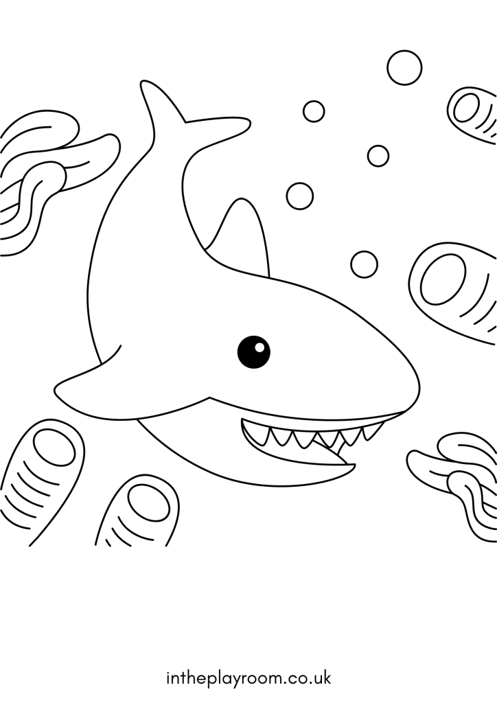 Free printable shark loring pages for kids