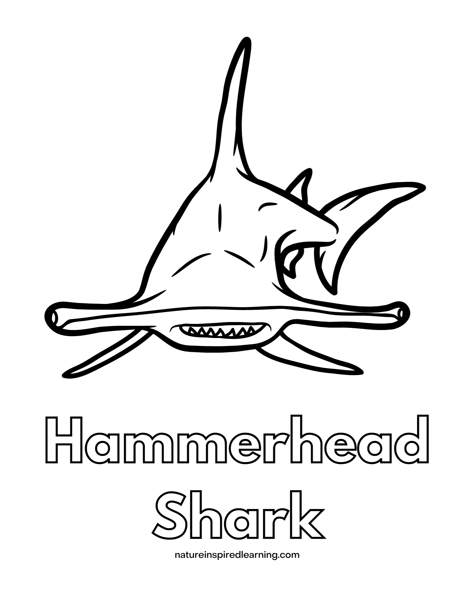 Hammerhead shark coloring pages