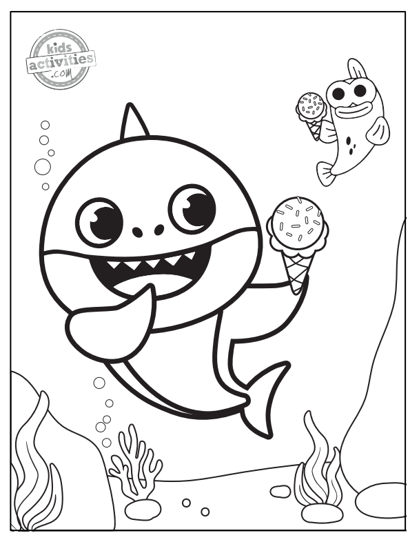 Free printable baby shark coloring pages kids activities blog
