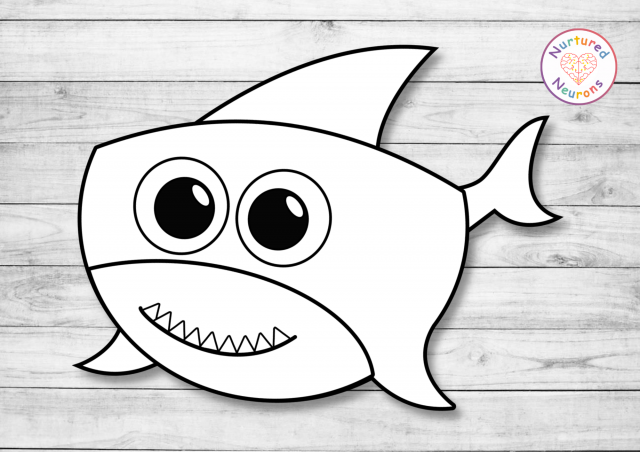 A super build a shark craft preschool printable