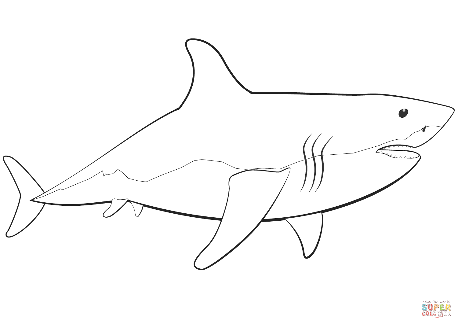 Great white shark coloring page free printable coloring pages