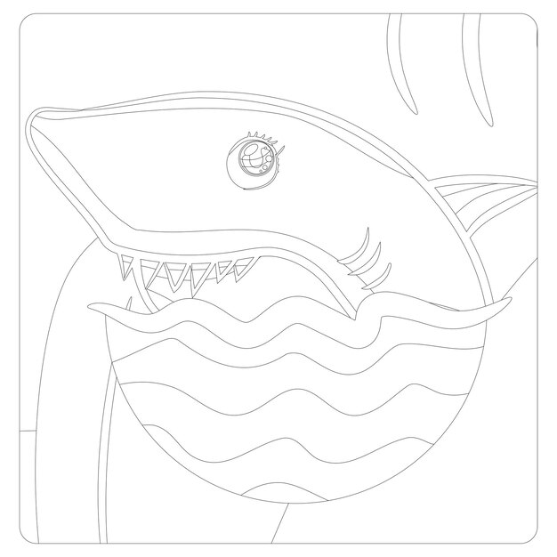 Premium vector printable shark coloring pages for kids