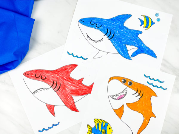 Shark printable coloring pages