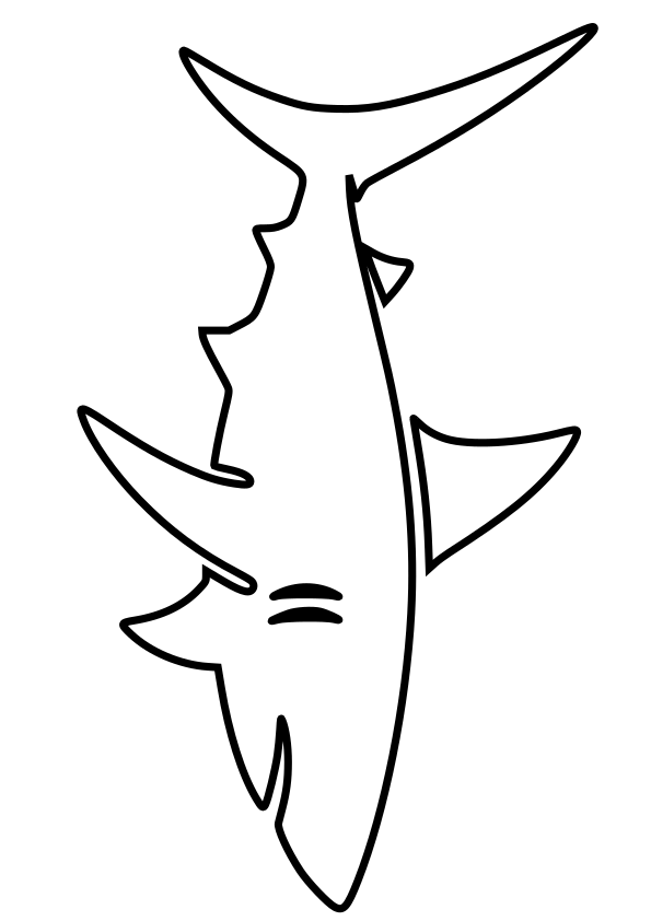 Shark drawing for coloring page free printable nurieworld