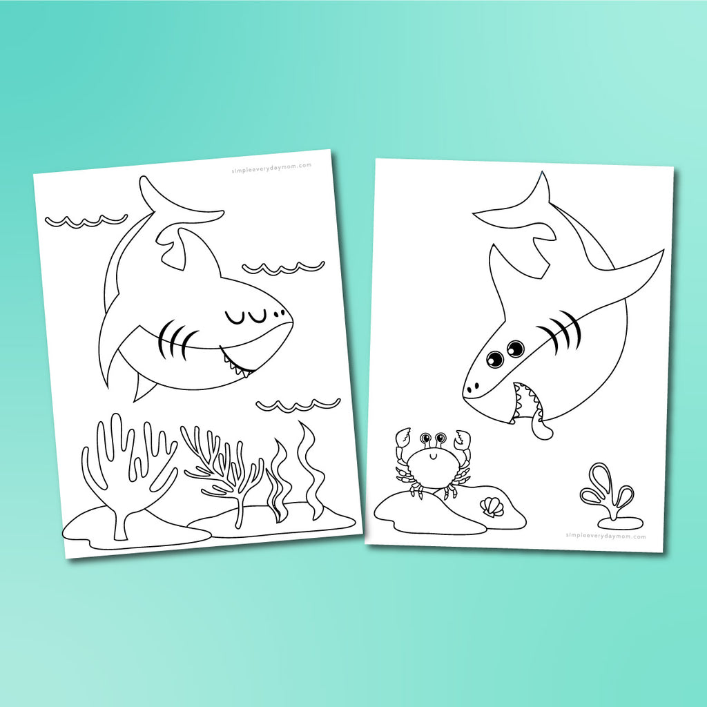 Shark coloring pages â simple everyday mom