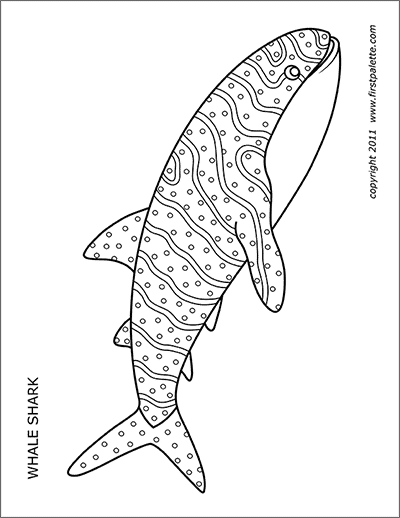 Shark free printable templates coloring pages