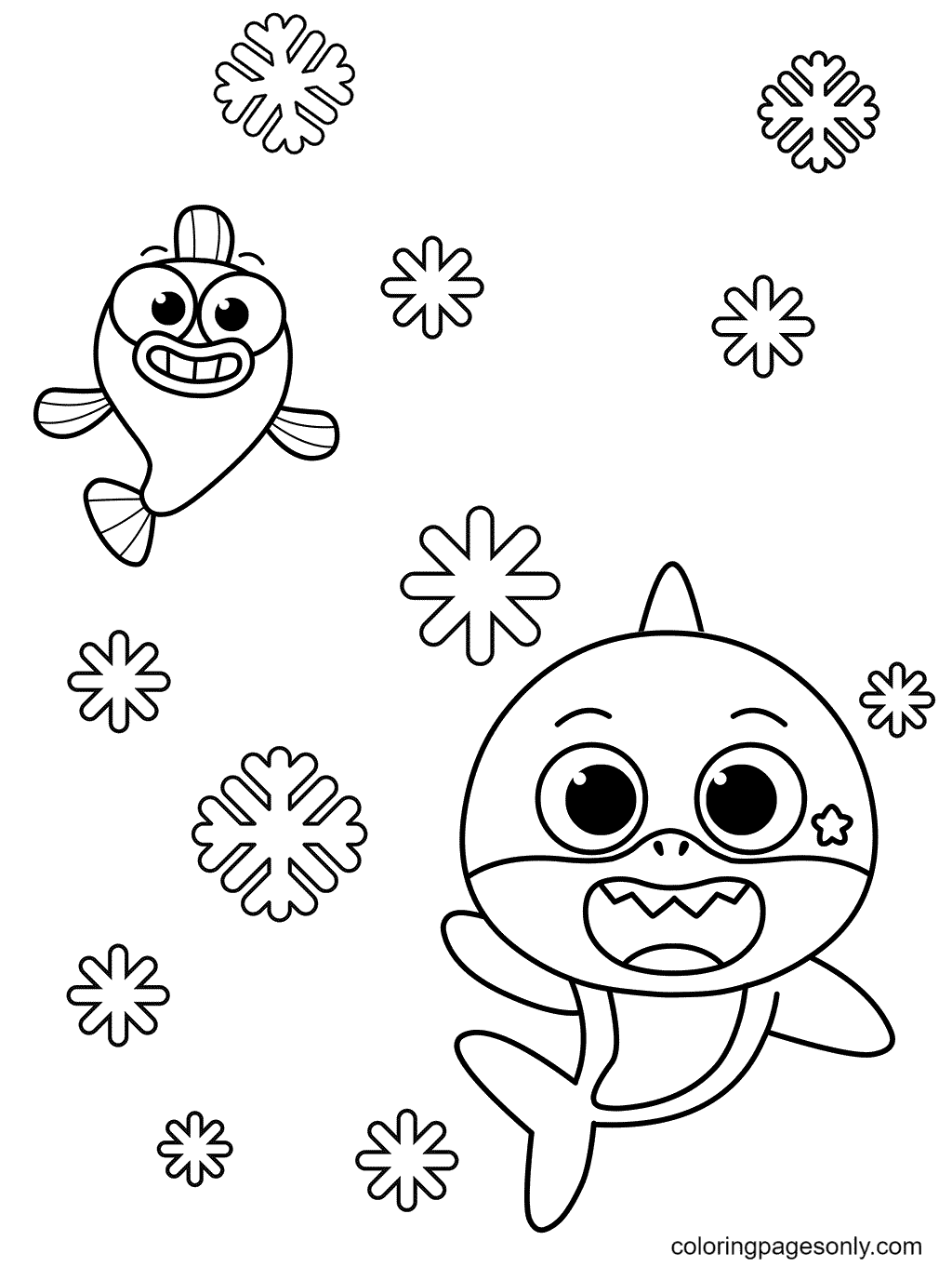 Baby shark coloring pages printable for free download