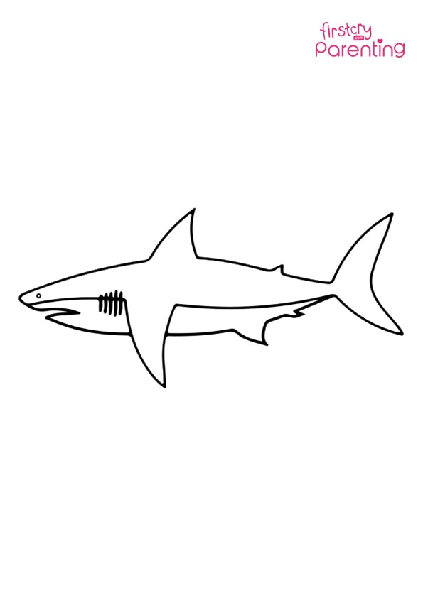 Easy printable shark coloring pages for kids