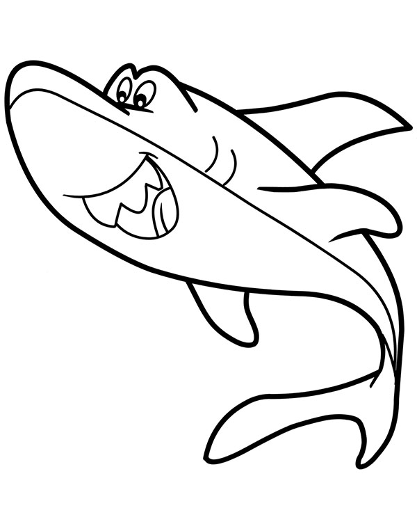 Print smiled shark coloring page