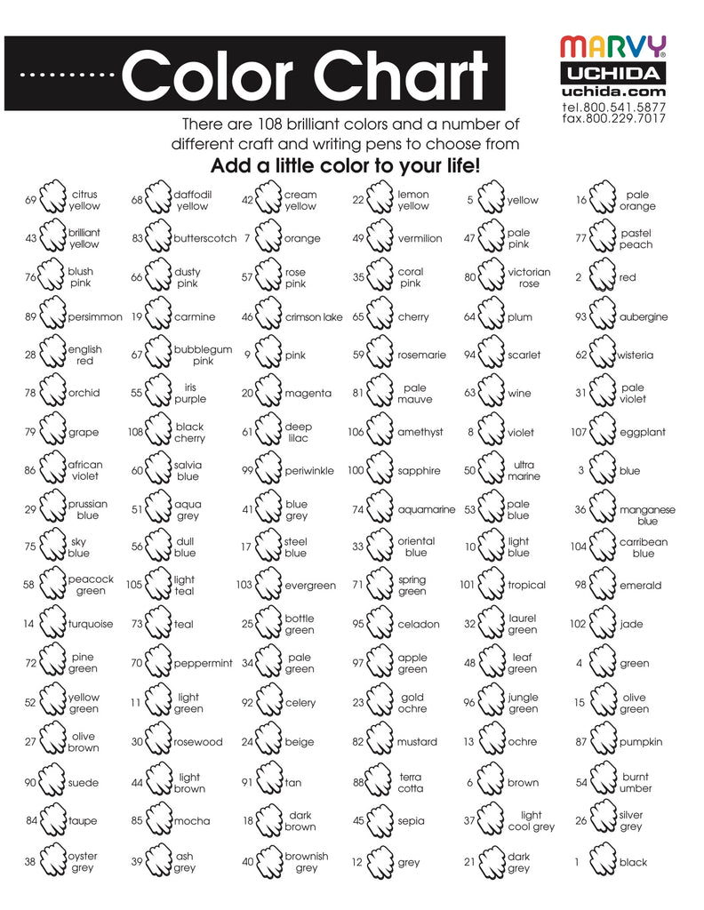 Blank colors chart â marvy