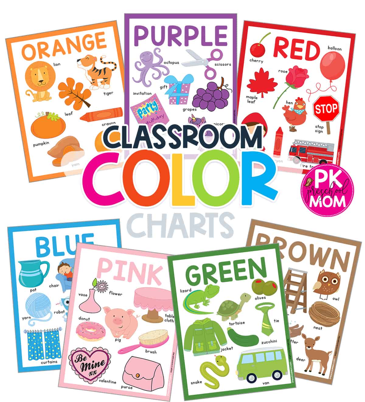 Preschool color charts