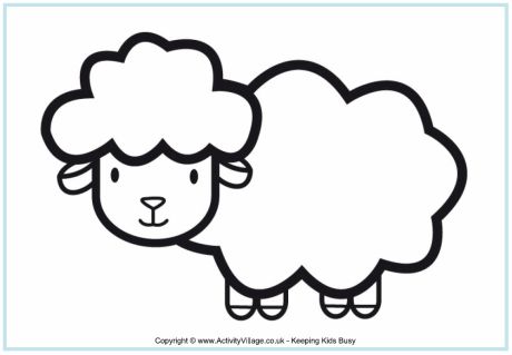 Fun and free sheep coloring page