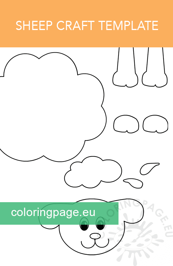 Printable sheep craft template pdf coloring page