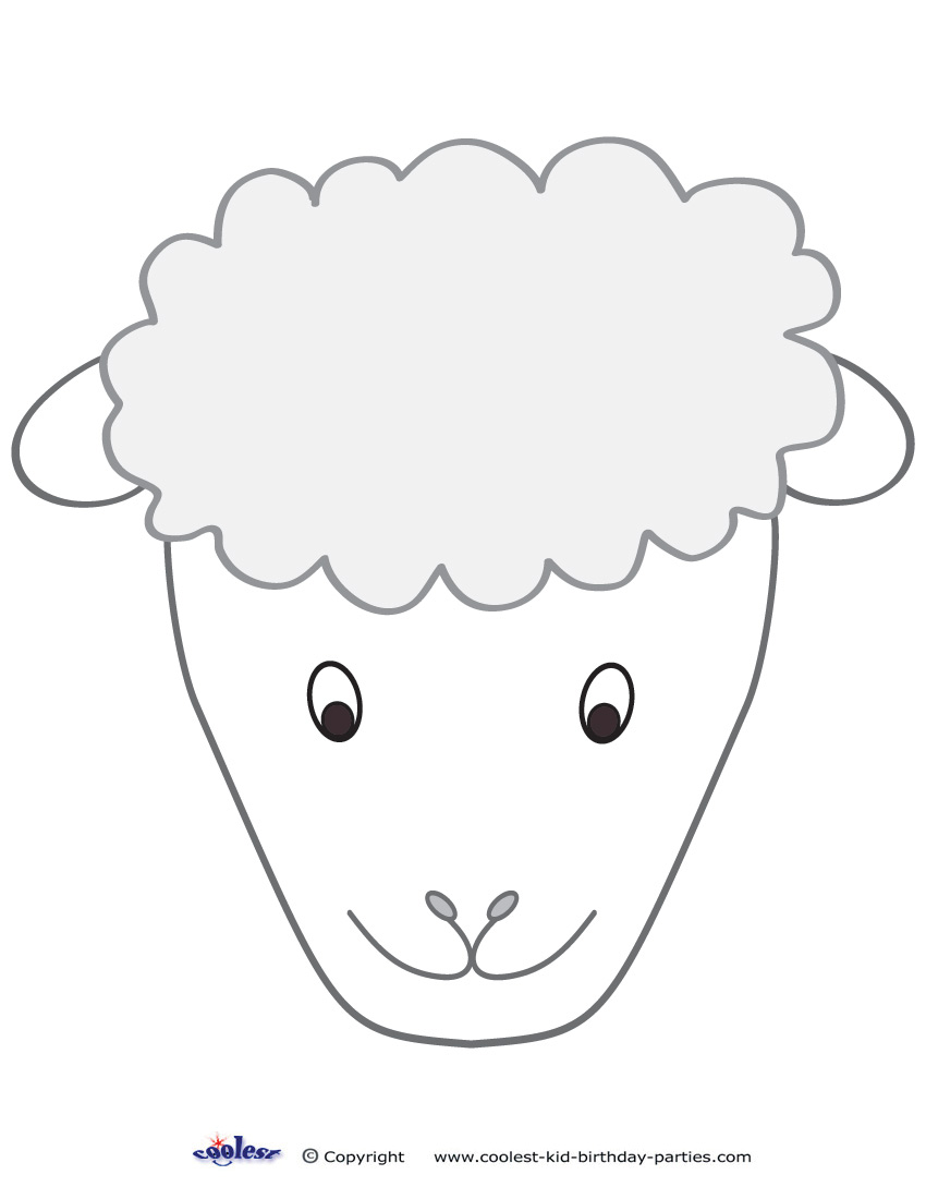 Large printable sheep face decoration