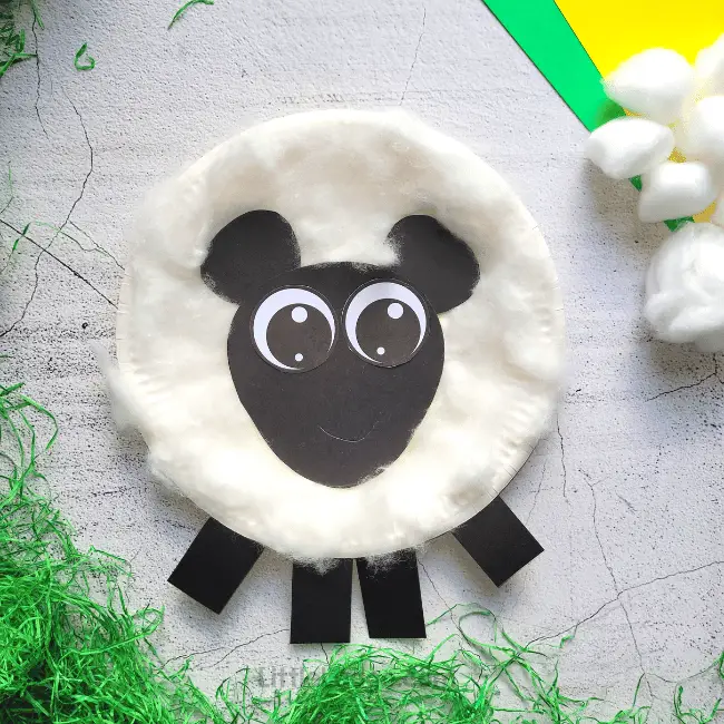 Paper plate sheep craft free template