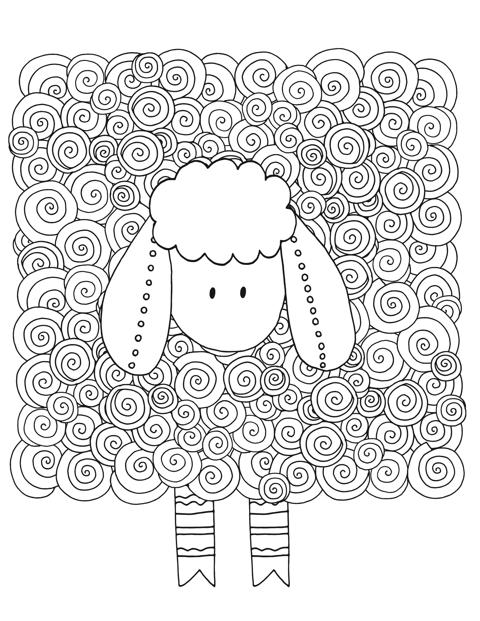 Superb sheep coloring pages for kids and adults