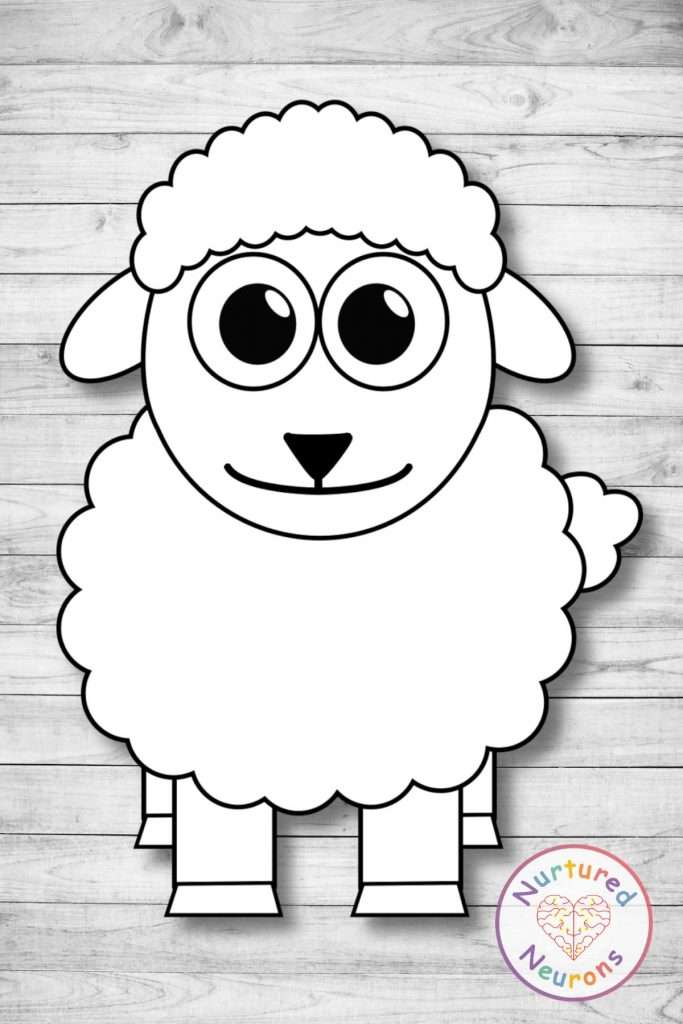 Make a simple sheep with this build a sheep craft