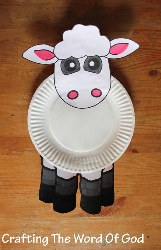 Paper plate sheep crafting the word of god