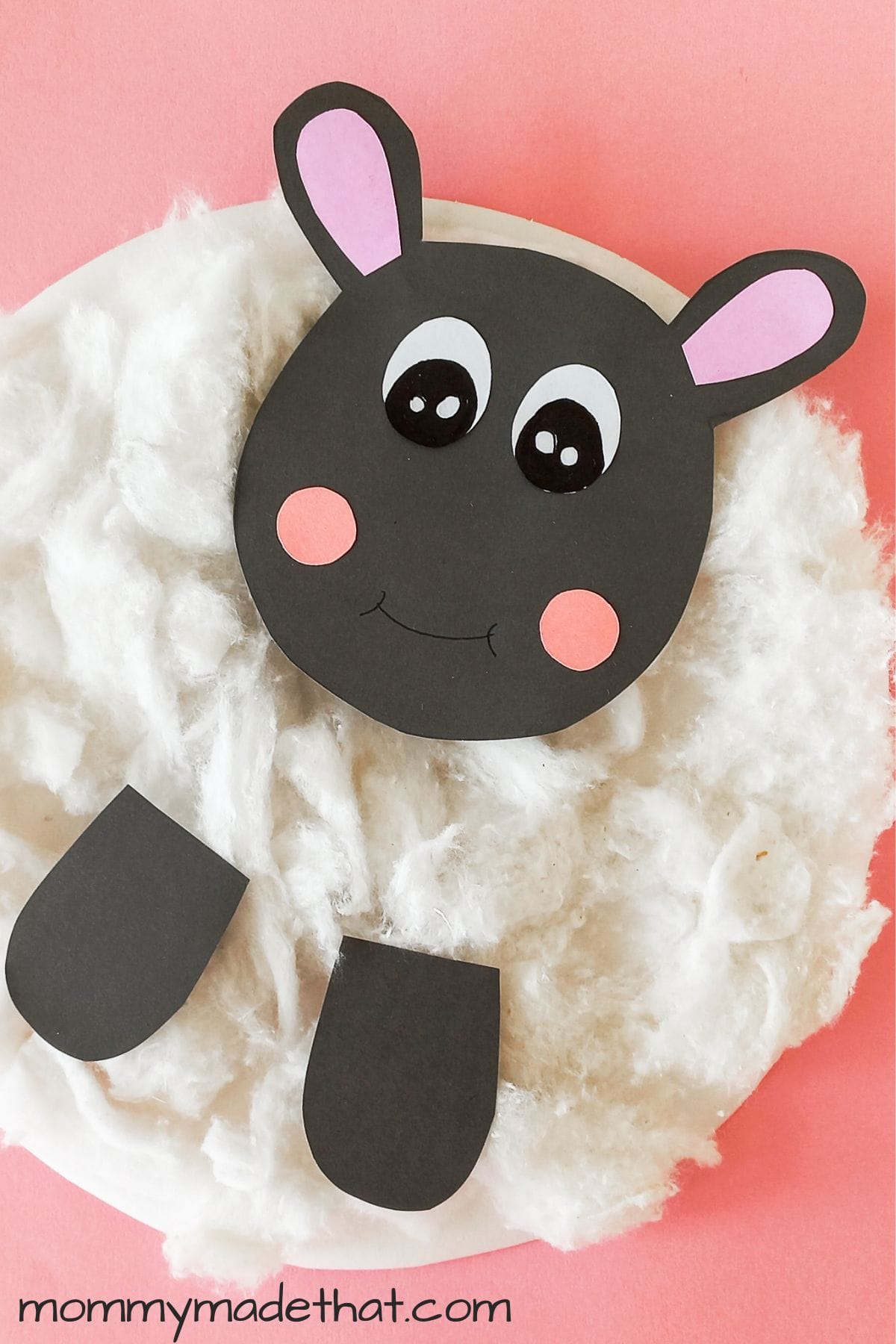 Paper plate sheep with free printable template