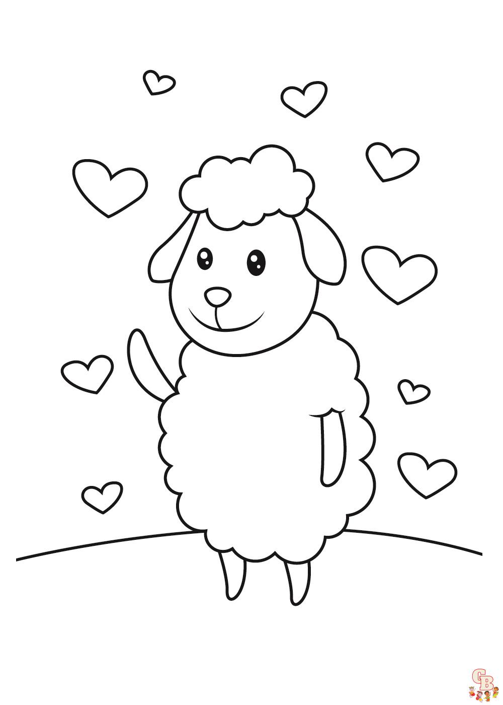 Cute lamb coloring pages