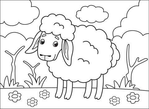 Sheep coloring page free printable coloring pages