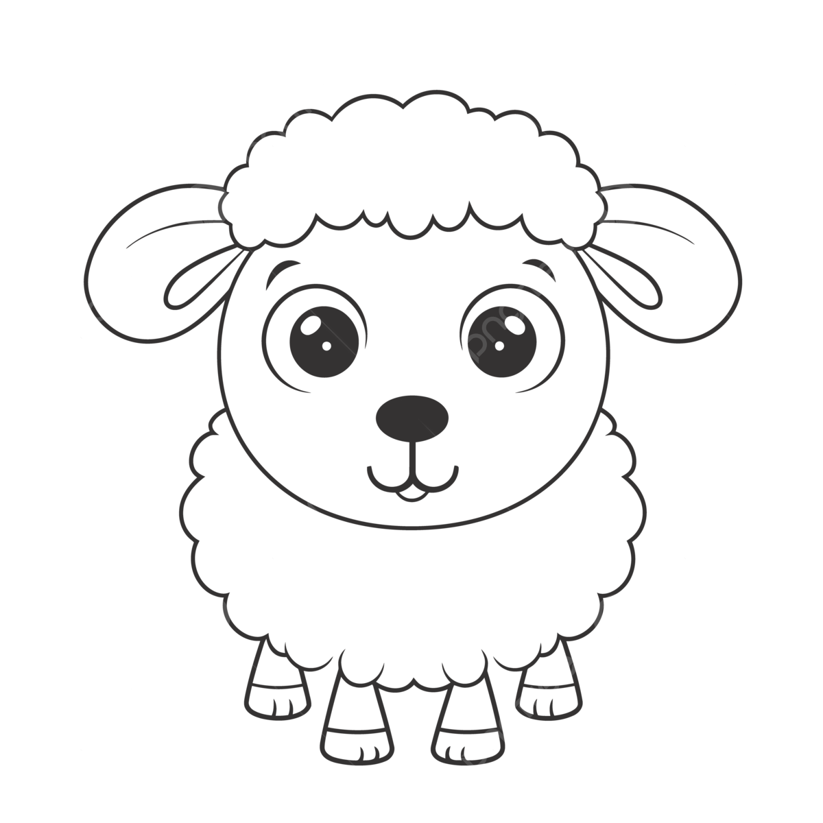 Cute sheep coloring page free vector illustration outline sketch drawing wing drawing rat drawing ring drawing png and vector with transparent background for free download