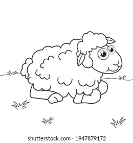 Coloring page outline cartoon sheep page stock vector royalty free