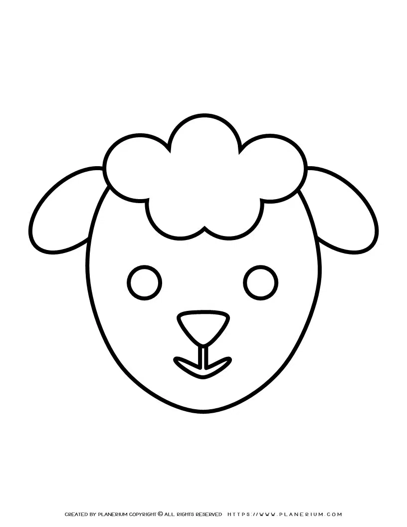 Sheep head coloring page