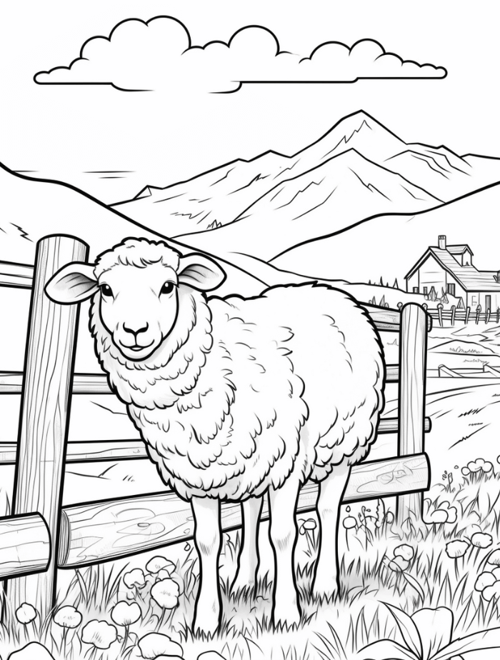 Sheep coloring pages hue therapy