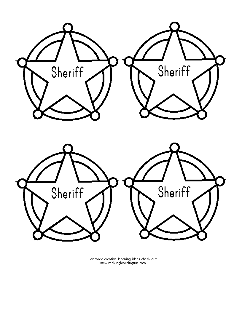 Coloring page sherrif star objects â printable coloring pages