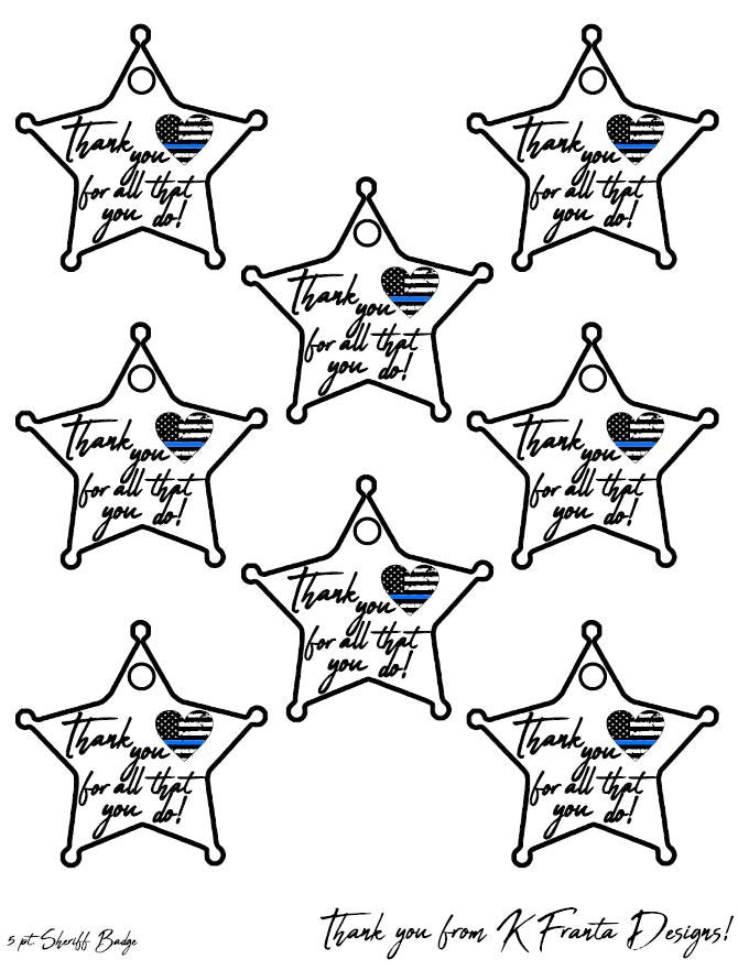 Point sheriff deputy thank you tags thin blue line heart flag printa â