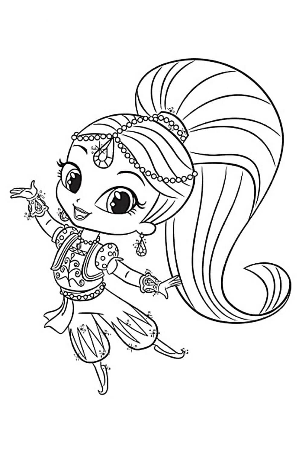 Happy shimmer coloring page