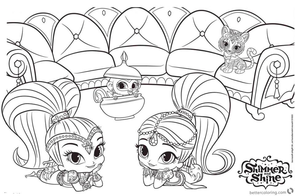 Free printable shimmer and shine coloring pages