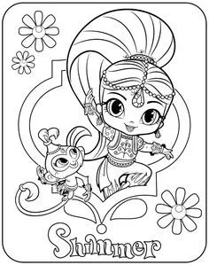 Shimmer and shine party free printable coloring pages