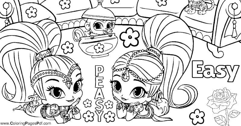 Easy shimmer and shine coloring pages rcoloringpagespdf