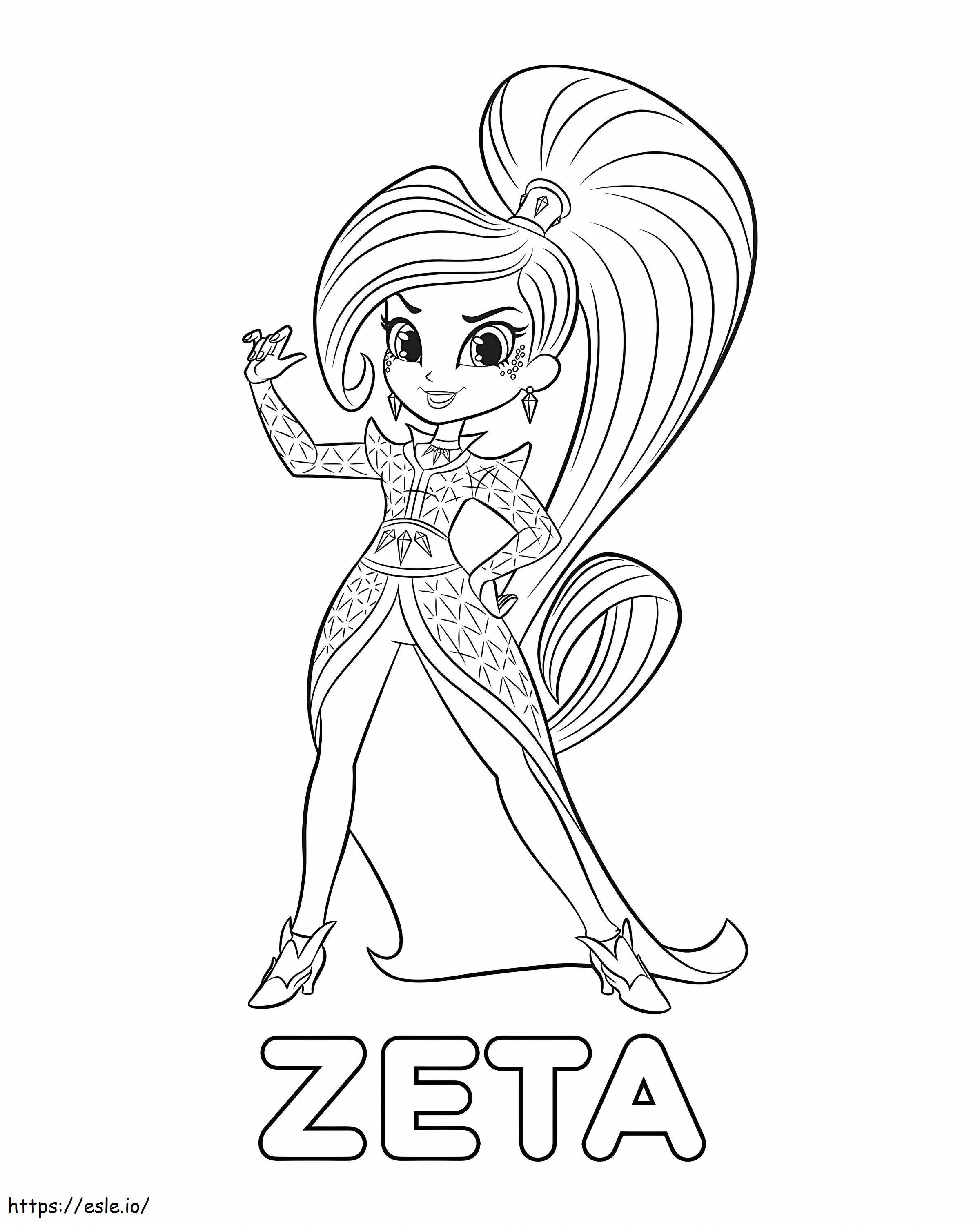 Shimmer and shine zeta coloring page