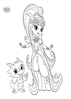 Shimmer and shine party free printable coloring pages