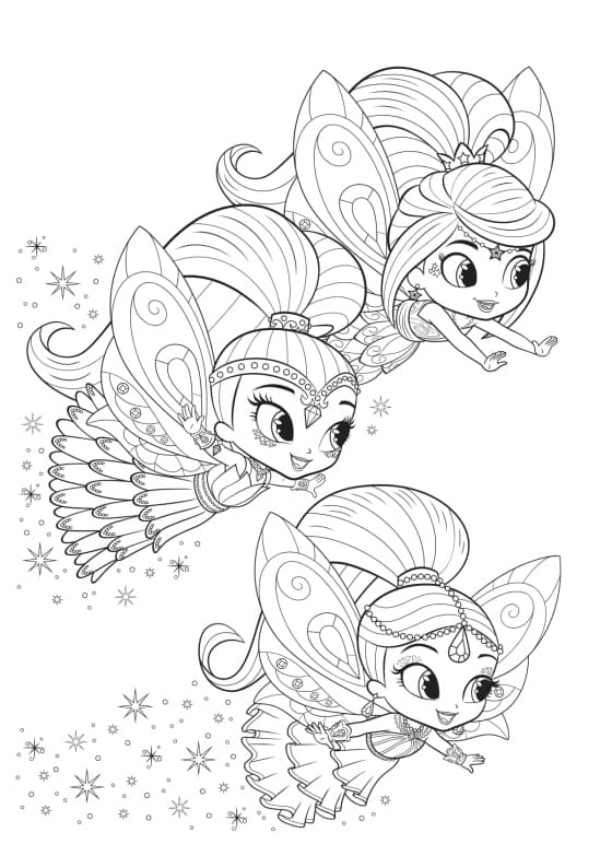 Shimmer and shine coloring pages print for free best collection