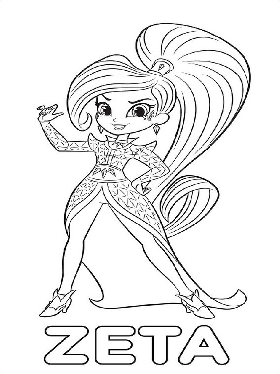 Printable coloring pages shimmer and shine