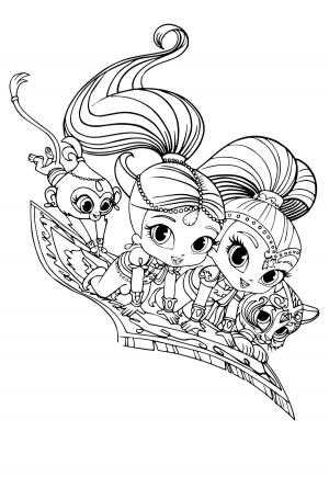 Free printable shimmer and shine coloring pages sheets and pictures for adults and kids girls and boys