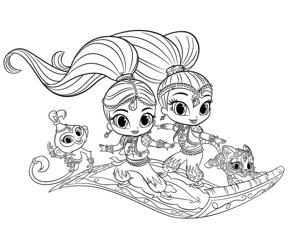 Get this shimmer and shine coloring pages for girls tmn