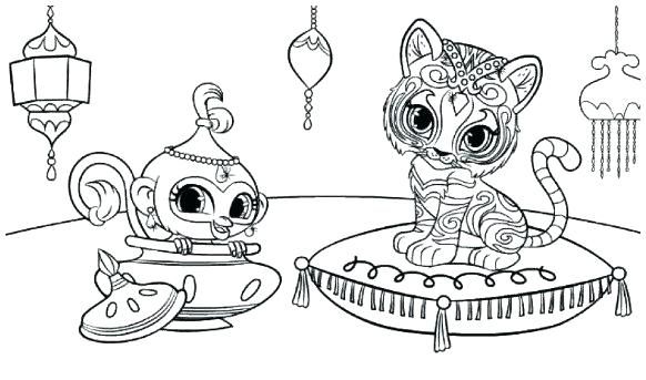 Shimmer and shine coloring pages printable pdf