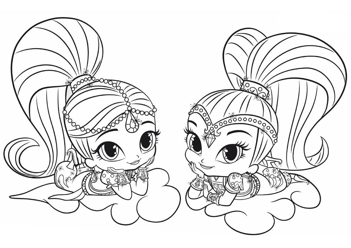 Shimmer and shine coloring pages