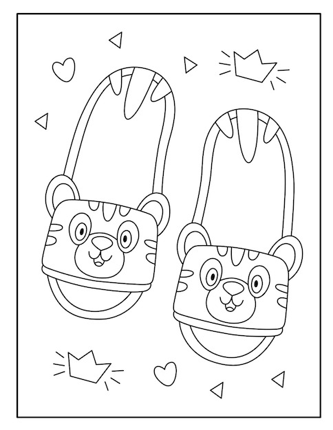 Premium vector kids shoes coloring pages